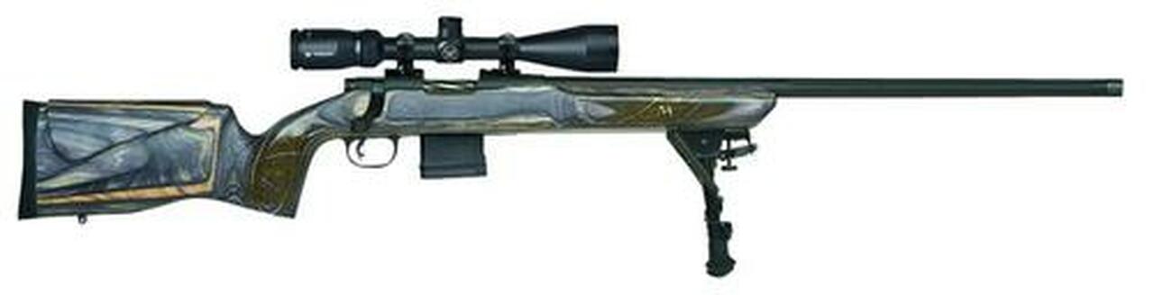 Mossberg MVP Varmint Bolt 204 Ruger 24″ Barrel, Laminate Benchrest Gray Stock, Scope, LBA Trigger, 10rd