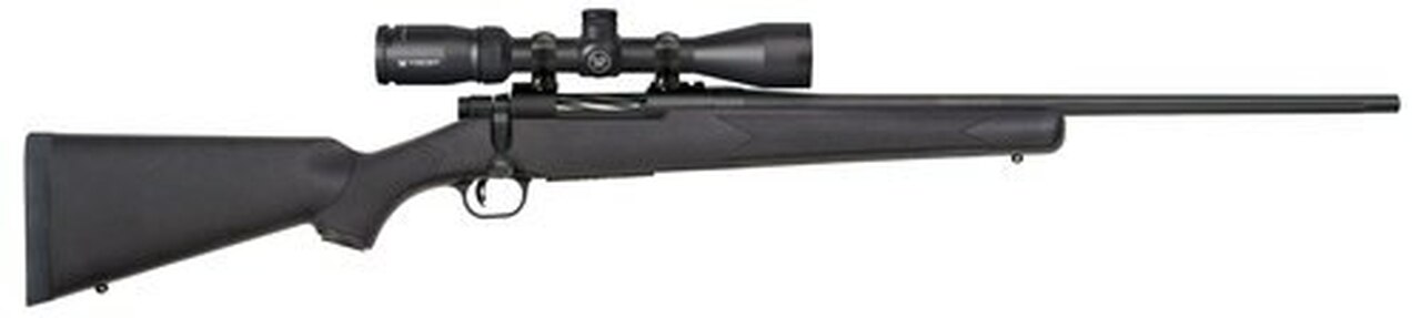Mossberg Patriot .338 Win Mag, 22″ Barrel, 3-9x40mm Crossfire II, Black Stock, Blued, 3rd