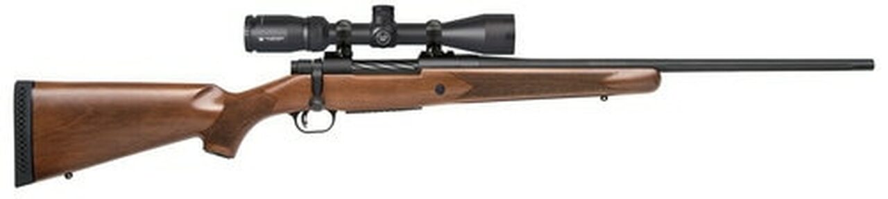 Mossberg Patriot .338 Win Mag, 22″ Barrel, 3-9x40mm Vortex Crossfire II, Walnut Stock, Blued, 3rd