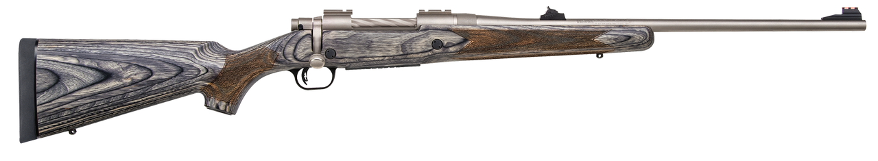 Mossberg Patriot .375 Ruger 22″ Sporter Barrel Marinecote Finish Spiral Fluted Bolt Adjustable Rifle Sights Laminate Stock 4rd