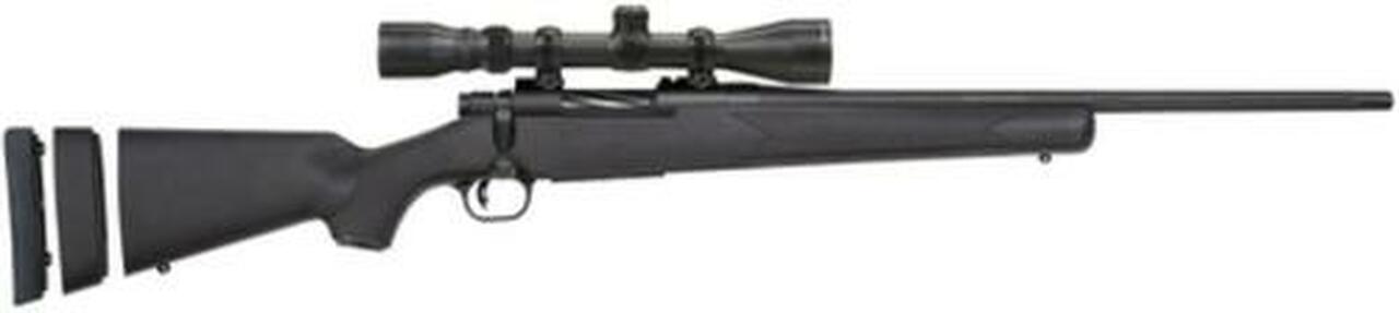 Mossberg Patriot Super Bantam .243 Winchester 20″ Fluted Barrel Matte Blue Finish Adjustable LOP Black Synthetic Stock 5rd With 3-9x40mm Riflescope