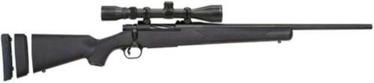 Mossberg Patriot Super Bantam 7mm-08 Remington 20″ Fluted Barrel Matte Blue Finish Adjustable LOP Black Synthetic Stock 5rd With 3-9x40mm Riflescope