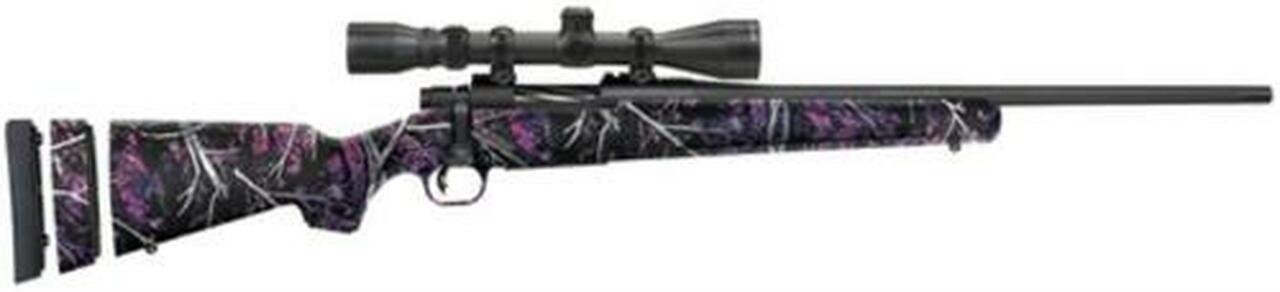 Mossberg Patriot Super Bantam 7mm-08 Remington 20″ Fluted Barrel Matte Blue Finish Adjustable LOP Muddy Girl Camouflage Synthetic Stock 5rd With 3-9x40mm Riflescope