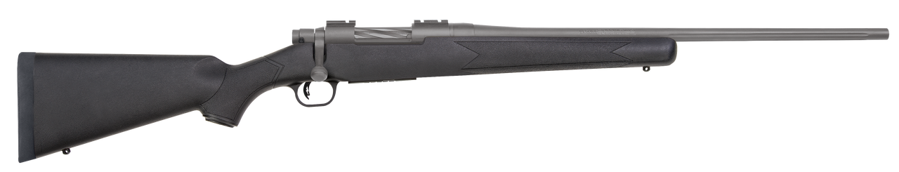 Mossberg Patriot Synthetic 25-06 Rem, 22″ Barrel, Black Stock, Stainless Steel Cerakote, 5rd