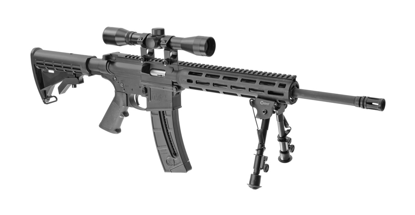 MP15-22 Sport OR 22LR with 4×32 Riflescope and Caldwell XLA Bipod