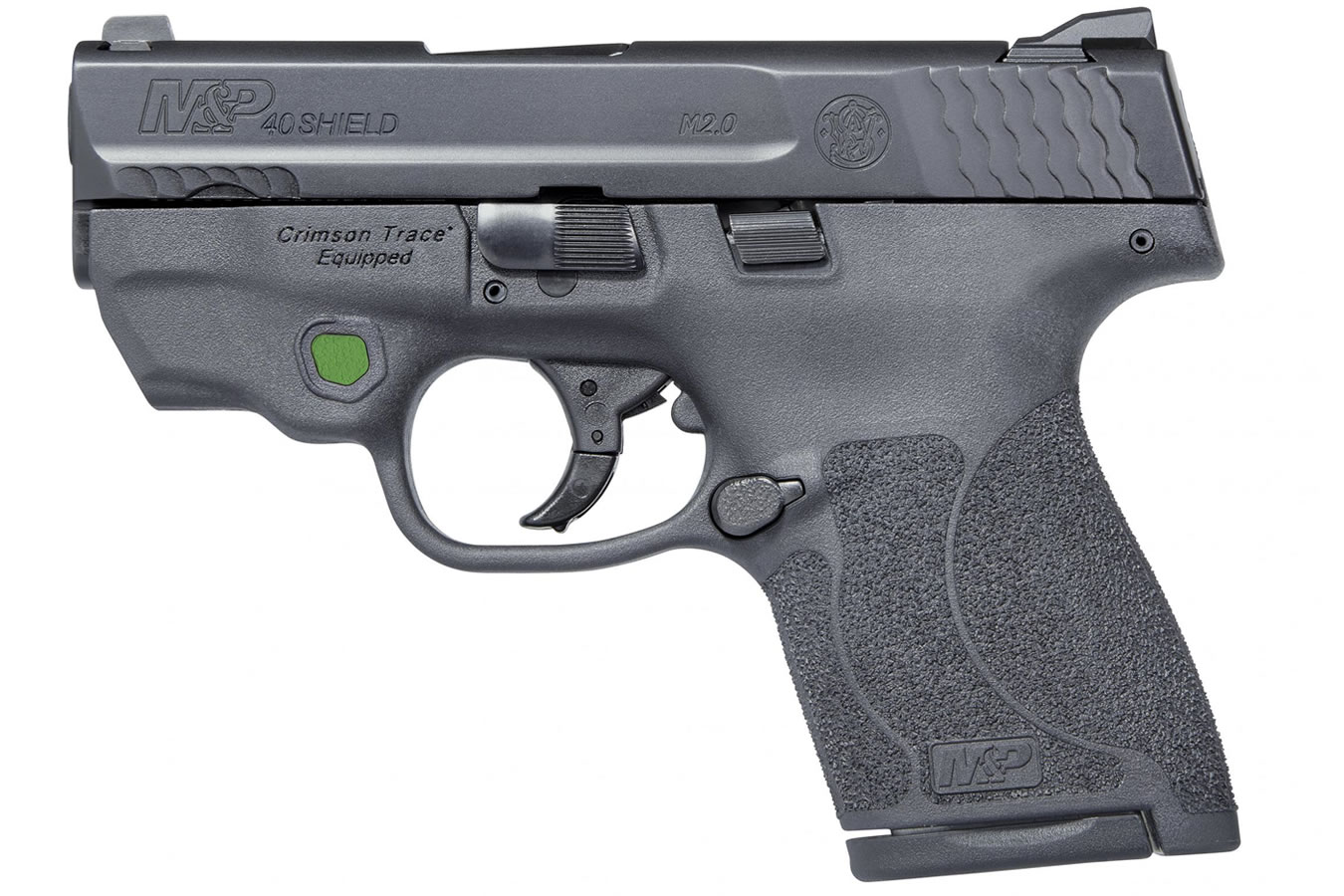 MP40 Shield M2.0 40 S&W Centerfire Pistol w/ Green Crimson Trace Laser and No Thum