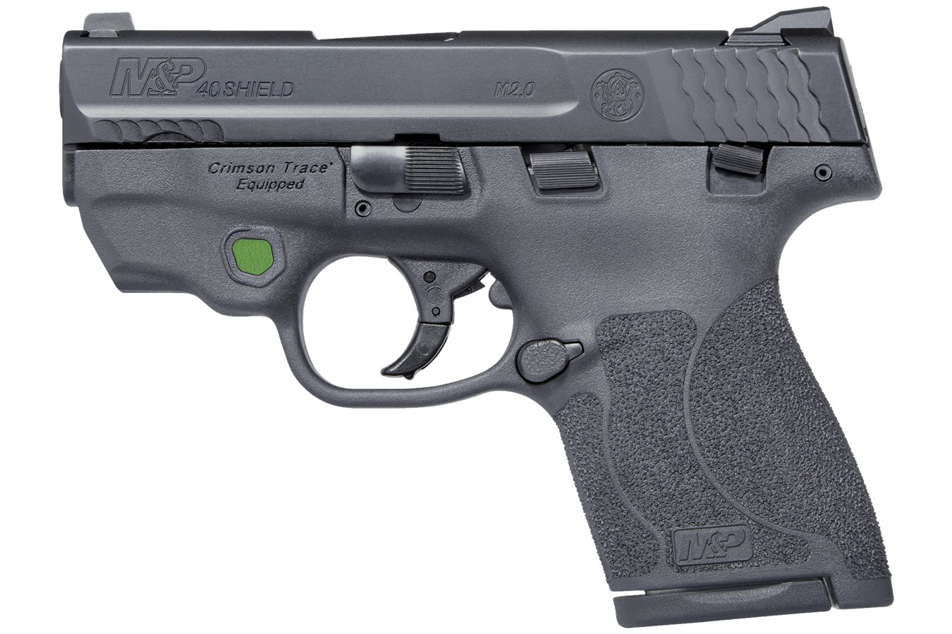 MP40 Shield M2.0 40 S&W Centerfire Pistol with Green Crimson Trace Laser and Thumb