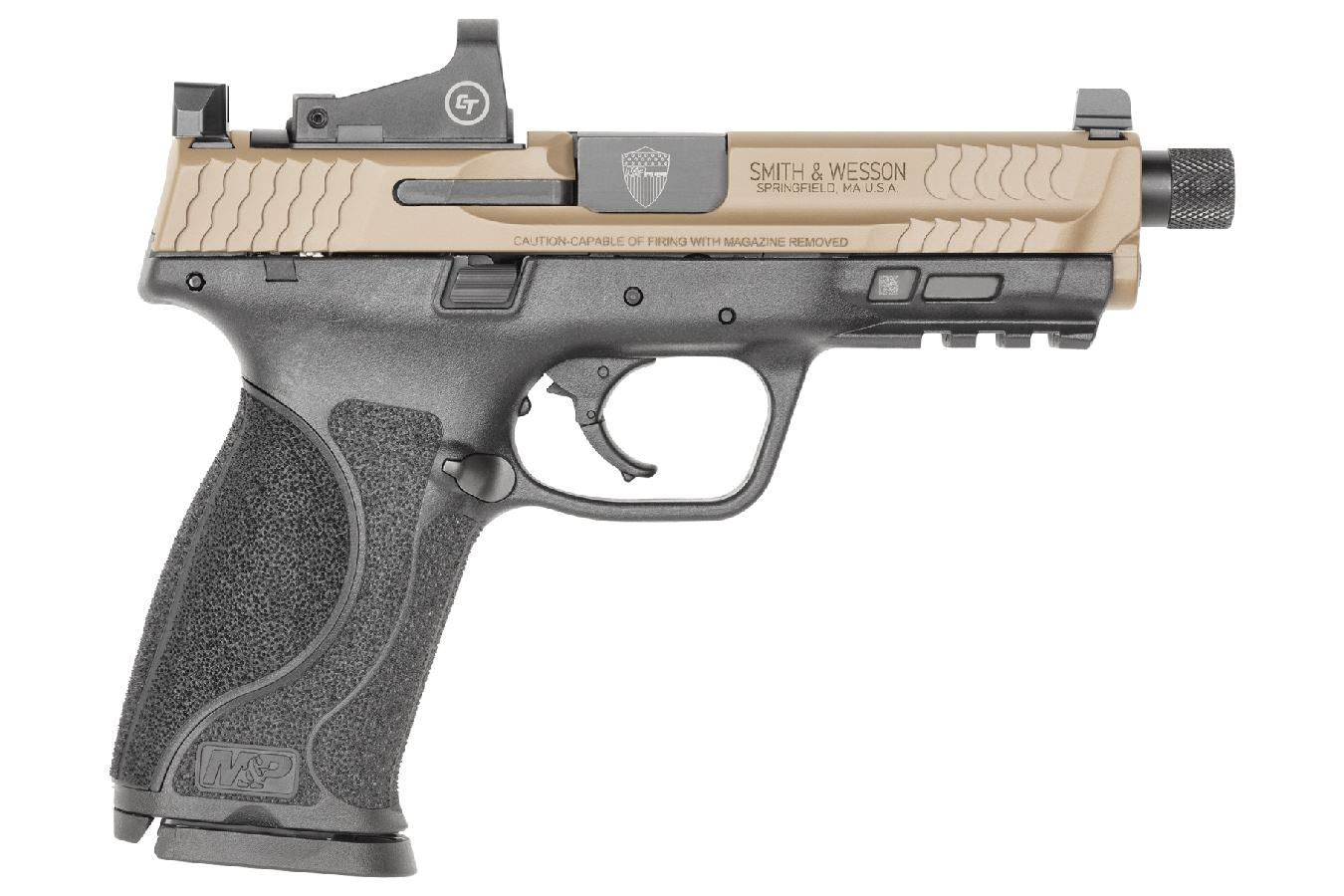 MP9 M2.0 9mm Spec Series Optics/Suppressor Ready with Crimson Trace CTS-1500 Red Dot Optic, Knife and Challenge Coin