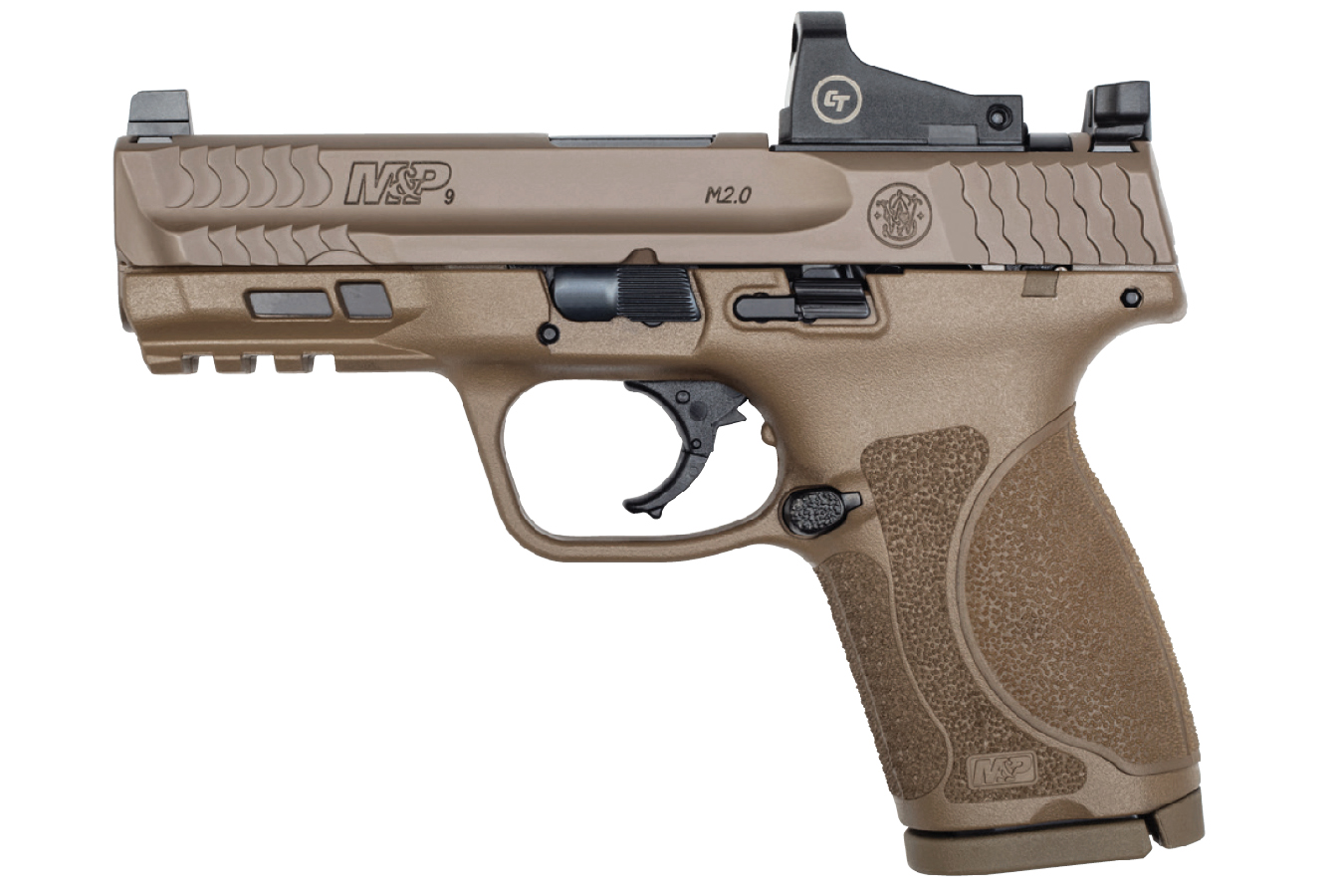 MP9 M2.0 Compact 9mm FDE Pistol with Crimson Trace Red Dot Reflex Sight