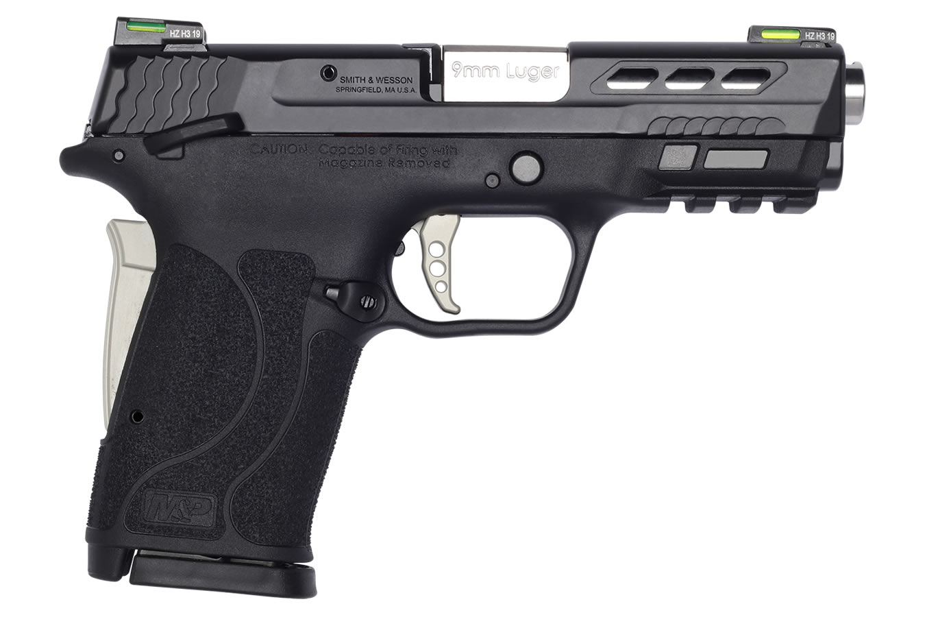 MP9 Shield EZ 9mm Performance Center Pistol with Silver Ported Barrel and Thumb