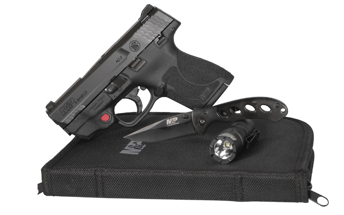 MP9 Shield M2.0 9mm Everyday Carry Kit w/ Crimson Trace Laser, Flashlight, Knife