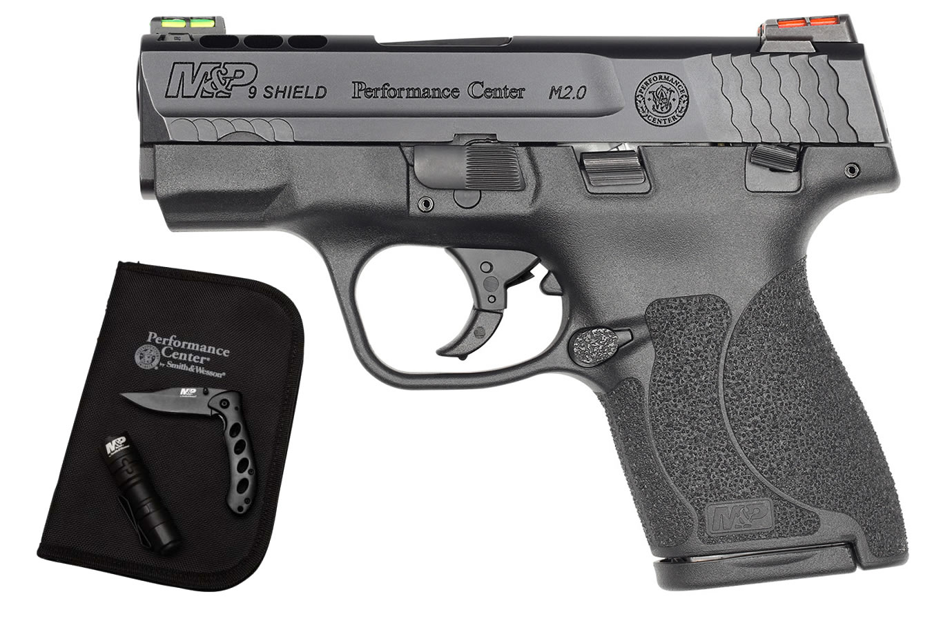 MP9 Shield M2.0 9mm Performance Center Ported EDC Kit with Knife, Flashlight and Notebook Case