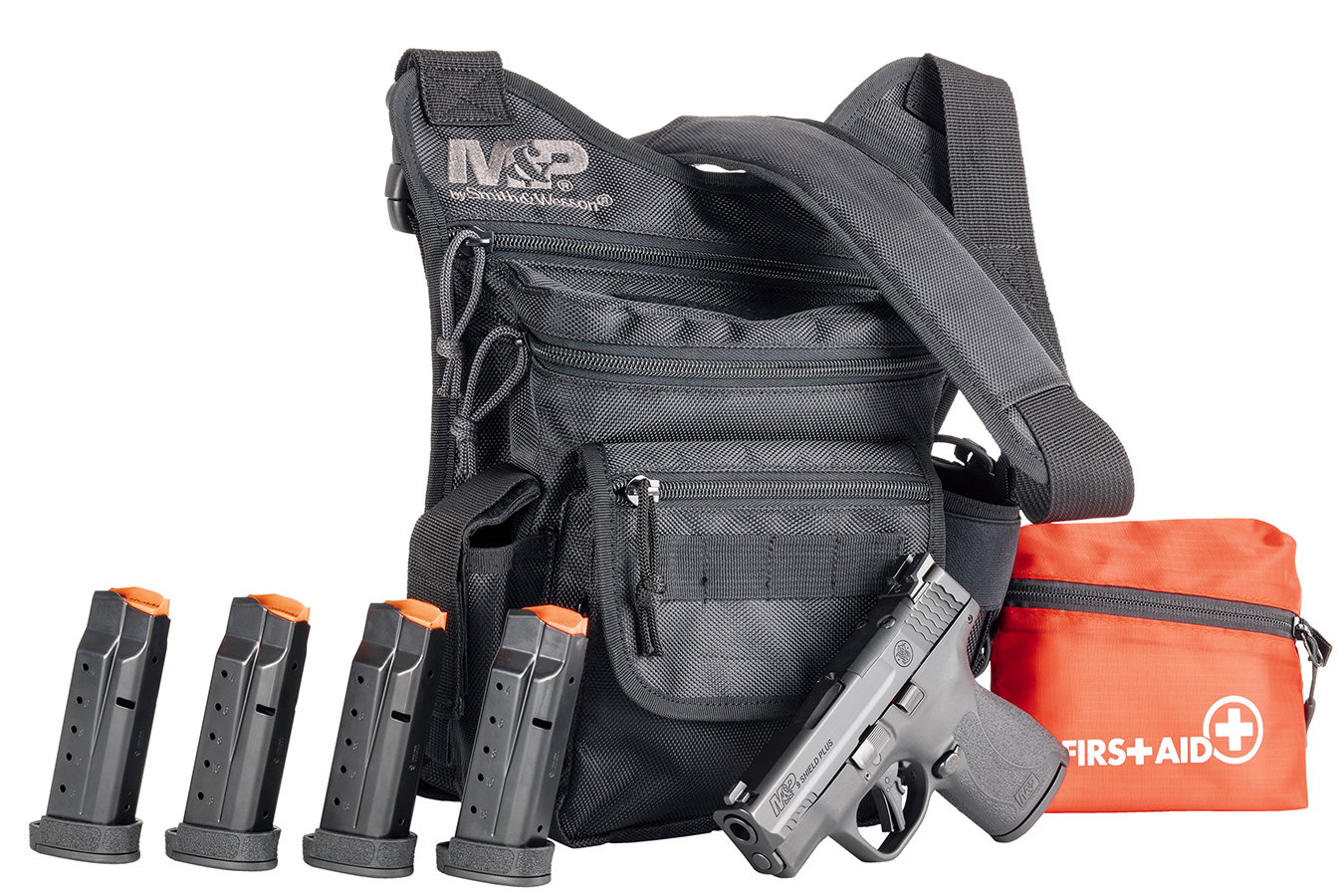 MP9 Shield Plus 9mm Optics Ready Bug Out Bundle with Five Mags, First Aid Kit and Bug Out Bag