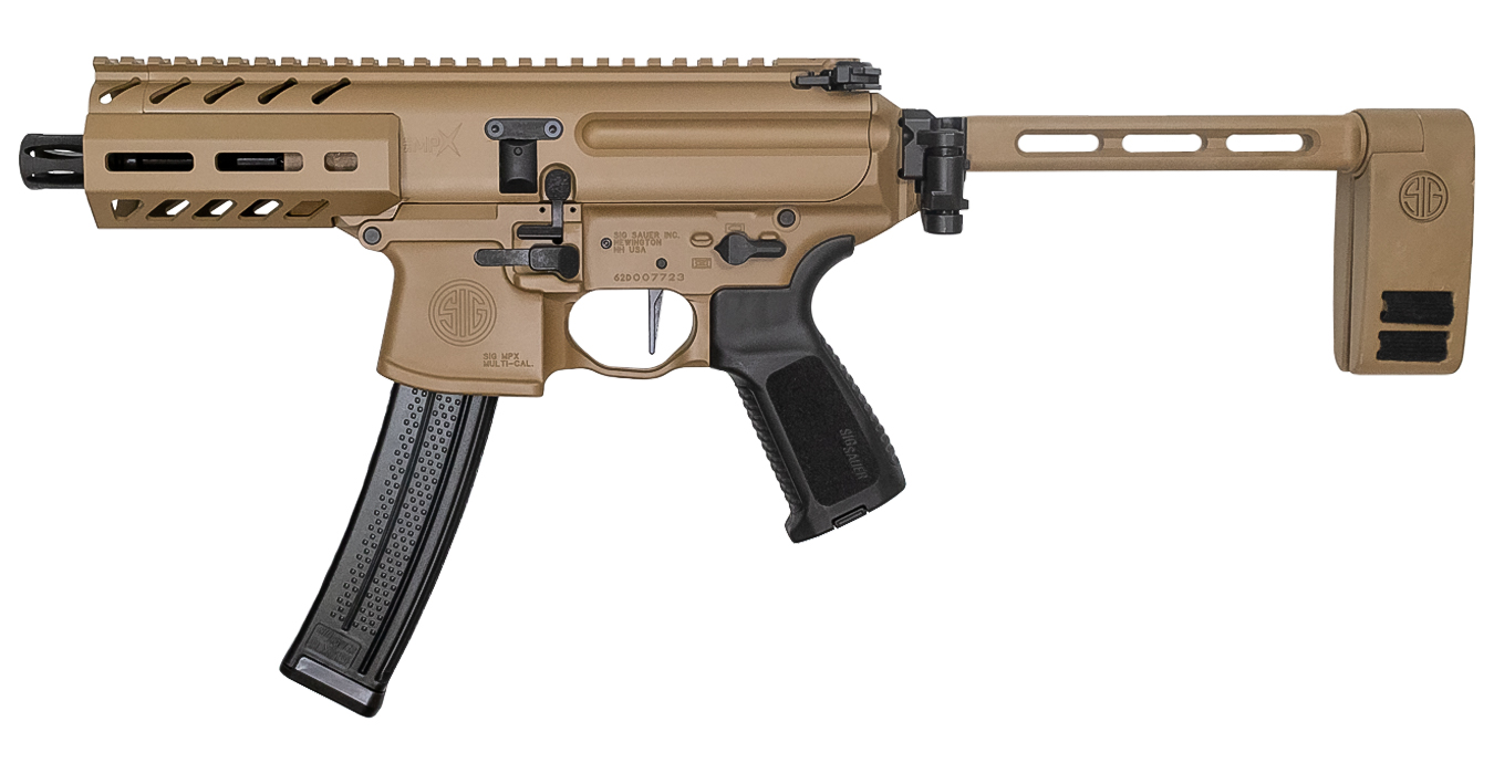 MPX K 9mm Pistol with SIG PCB Folding Brace and Coyote Cerakote Finish