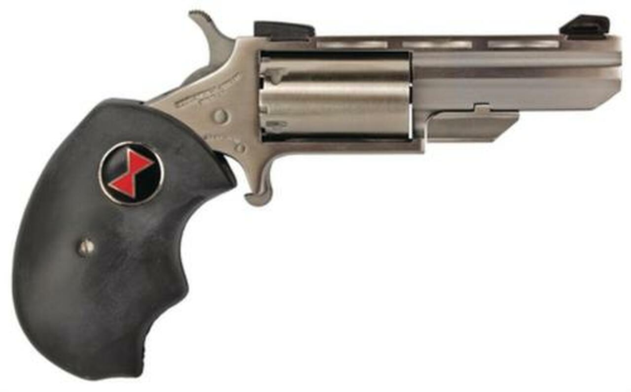 NAA 22 Black Widow 22 Mag 2″ 5rd Fixed Sight Black Rubber Grip Stainless