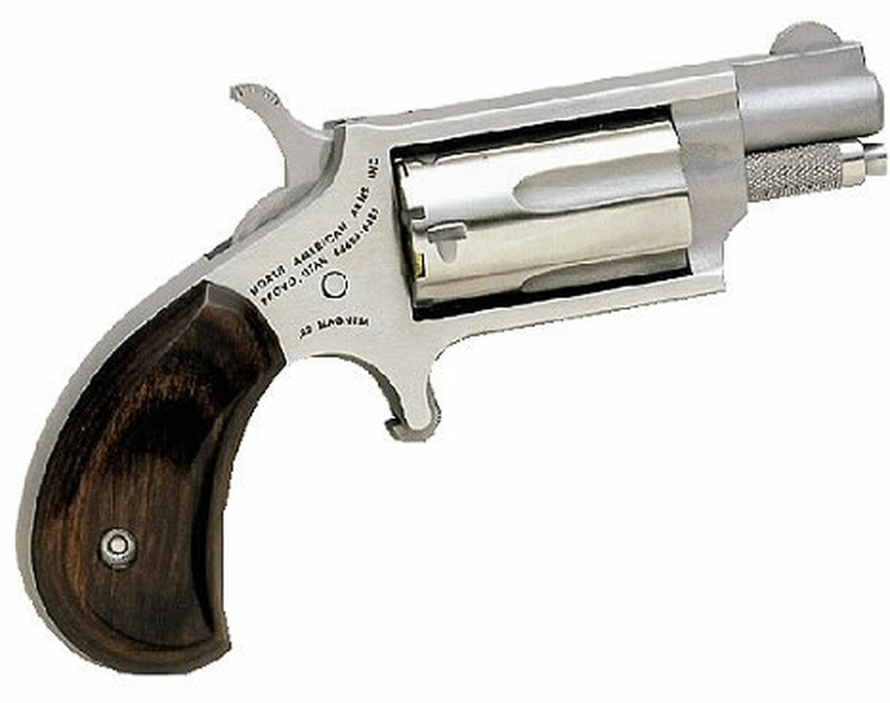 NAA 22MS 22 Mag Mini Revolver 1.12″ 5rd Rosewood Grip Stainless