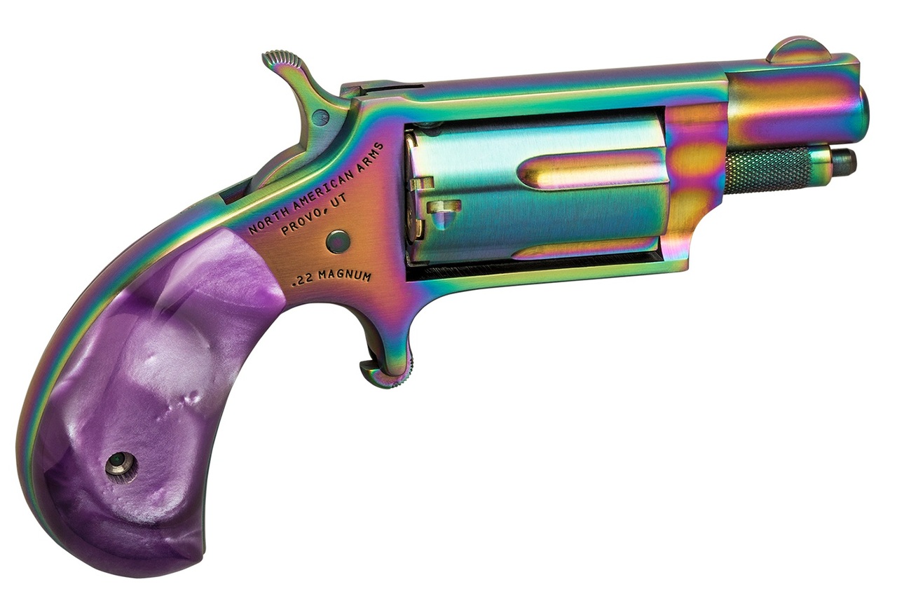 NAA Magenta Mini Magnum TALO Exclusive 22 Mag 1 1/8″ Barrel, Titanium Rainbow Coating