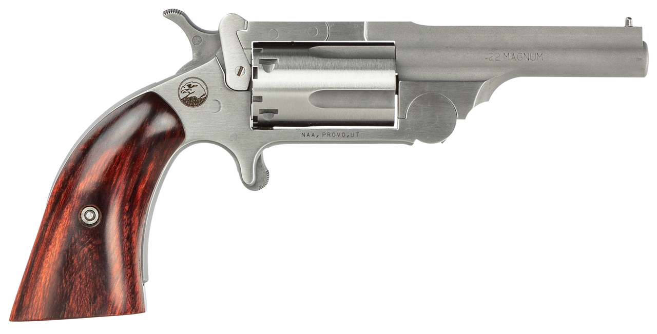 NAA Ranger II 22 Mag 2.50″ Barrel 5rd Stainless Rosewood Bird’s Head Grip