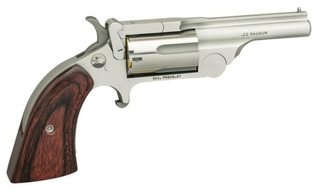 NAA Ranger II .22 WMR, 1.63″ Barrel, Rosewood Boot Grip, Chrome, 5rd
