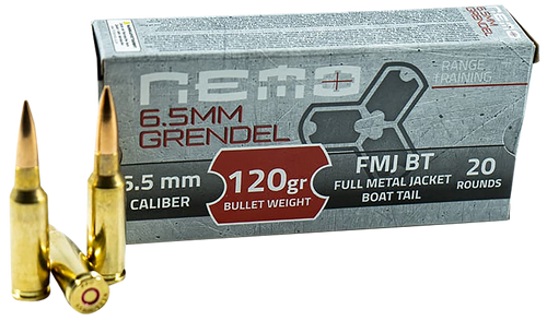 Nemo Arms 6.5 Grendel, 120gr, Full Metal Jacket Boat Tail, 20rd Box