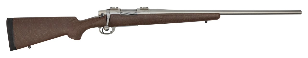 Nesika Sporter 7mm-08 Rem, 24″ Stainless Steel Barrel, Bell & Carlson Medalist Stock, Chocolate Brown/Tan Webbing