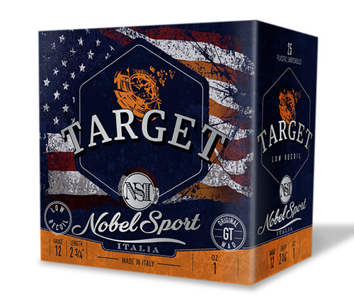 Nobel Sport Target Low Recoil 12 Ga, 2.75″, 1 oz, 8.5 Shot, 250rd Box