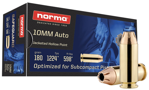 Norma Safeguard 10mm, 180gr, Jacketed Hollow Point, 50rd Box