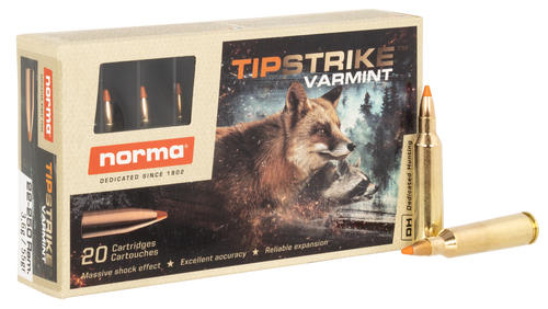Norma Tipstrike 22-250 Remington, 55gr, Polymer Tip, 20rd Box