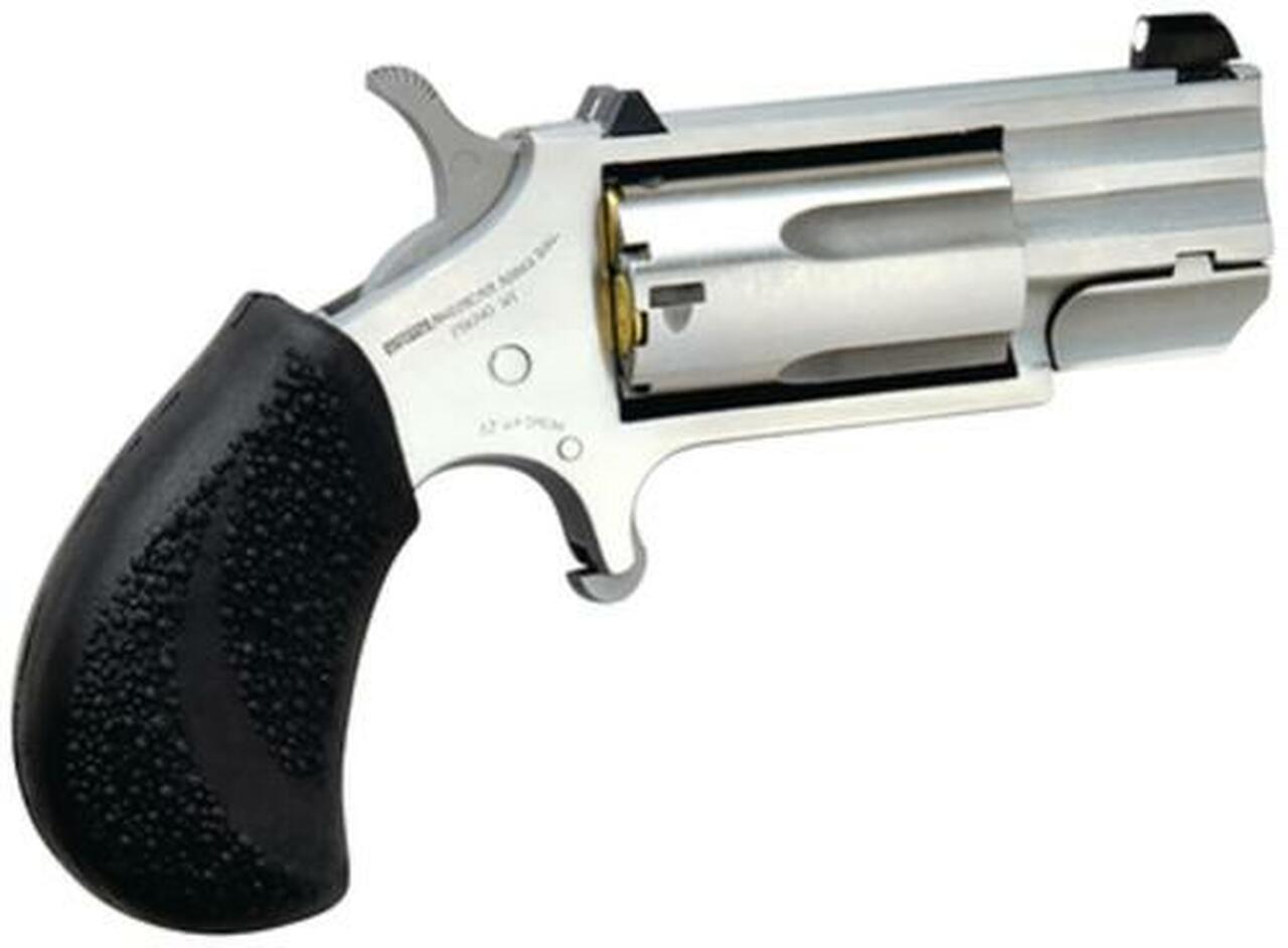 North American Arms NAA PUG 22 Magnum, 1″ Heavy Barrel/White Dot Sights & Rubber Grip