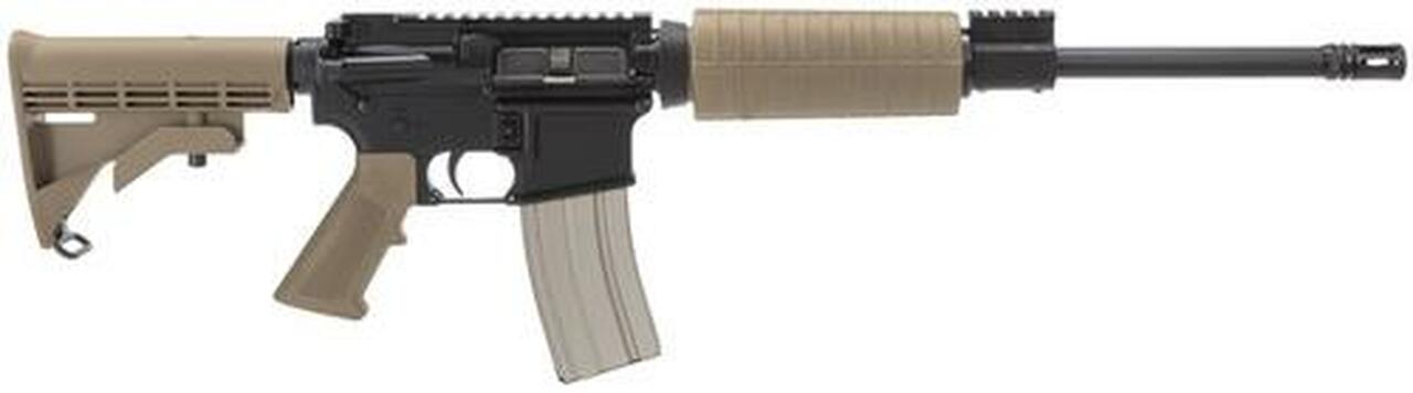 Olympic Arms AR-15 Plinker + Flat Top SA 223/5.56 16″ Barrel, 6 Pos Stock Coyote, 30rd
