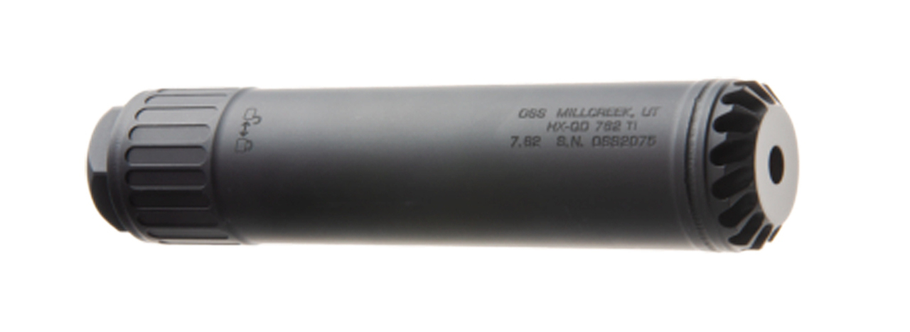 OSS Helix QD 7.62 Titanium Suppressor, 7.2″ Length, Black