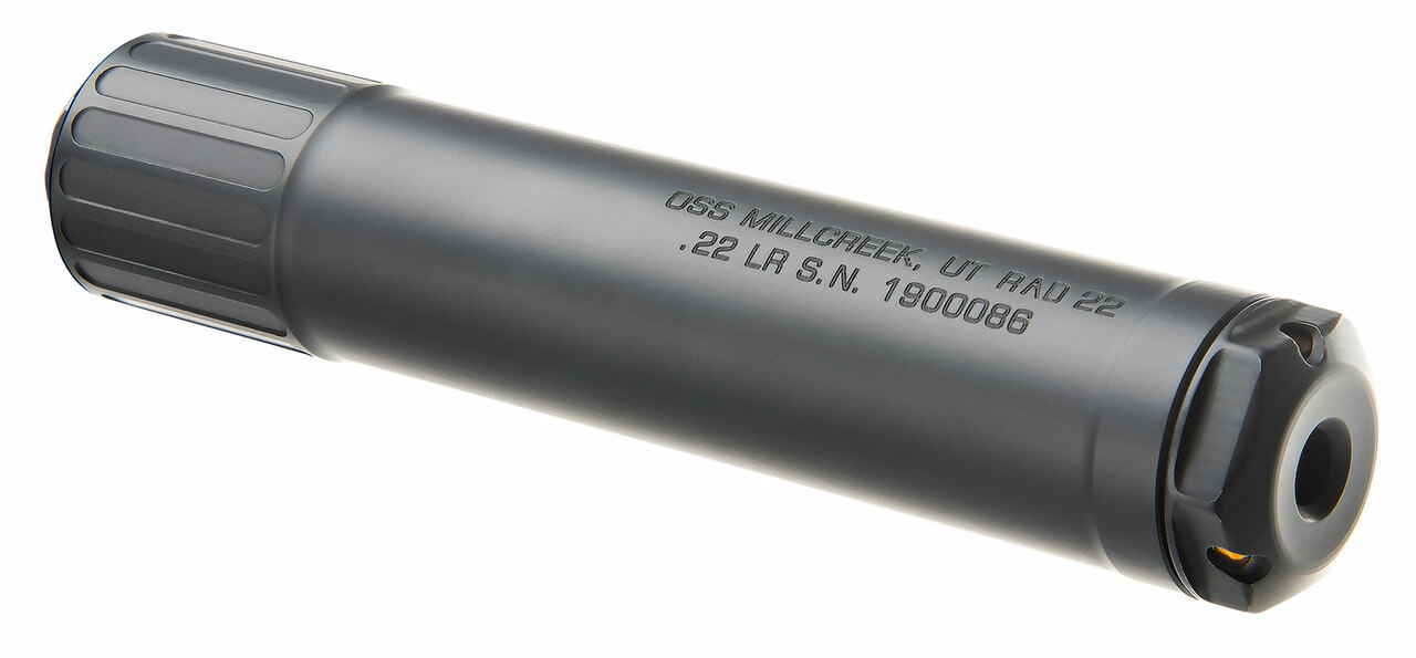 OSS Rad 22 Suppressor .22 LR, 5.57″ Length, Titanium/SS, 1/2×28 TPI, Black