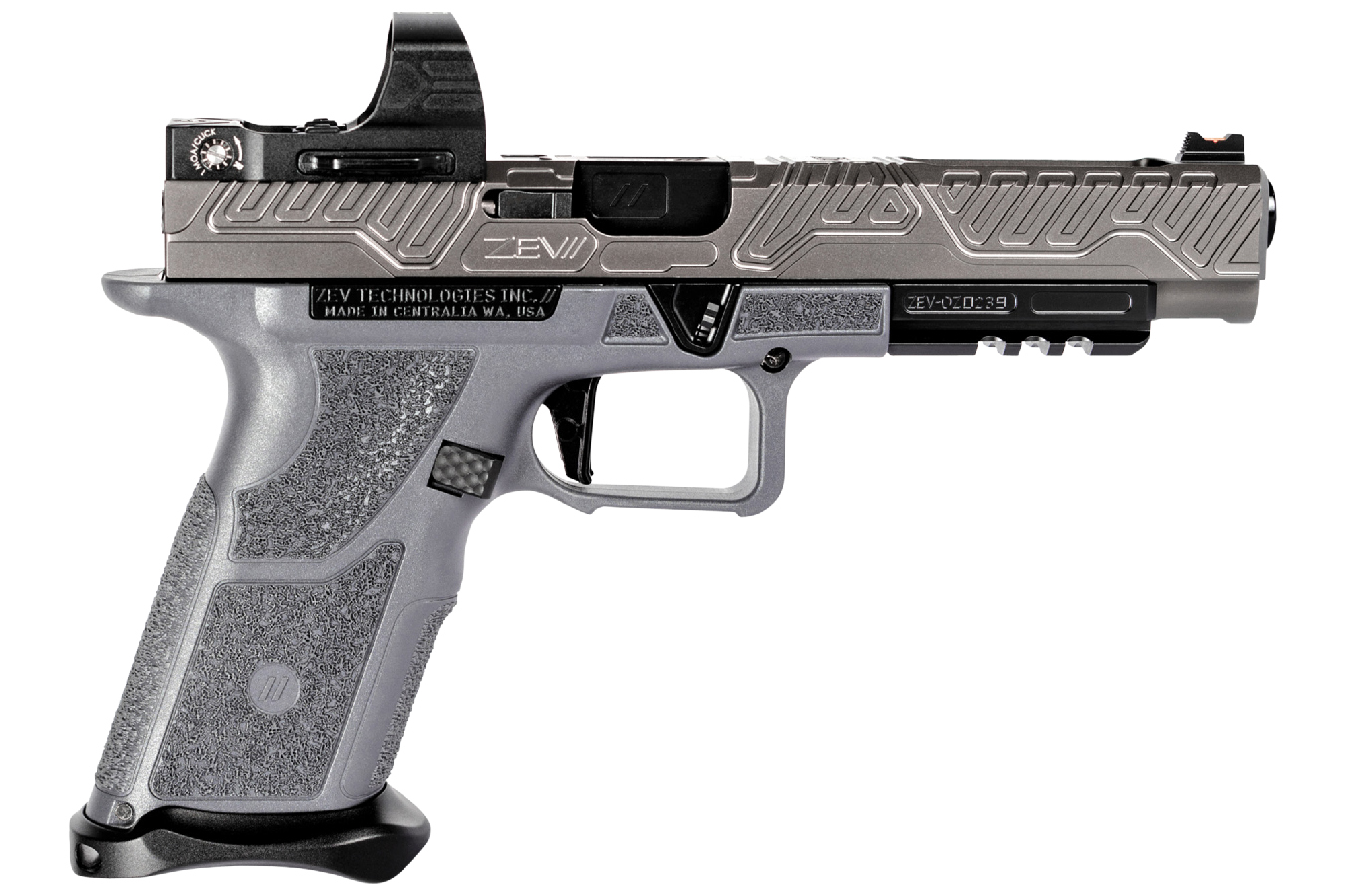 OZ9 Competition 9mm Full-Size Pistol with Titanium Gray Finish and Bushnell First Strike 2.0 Red Dot