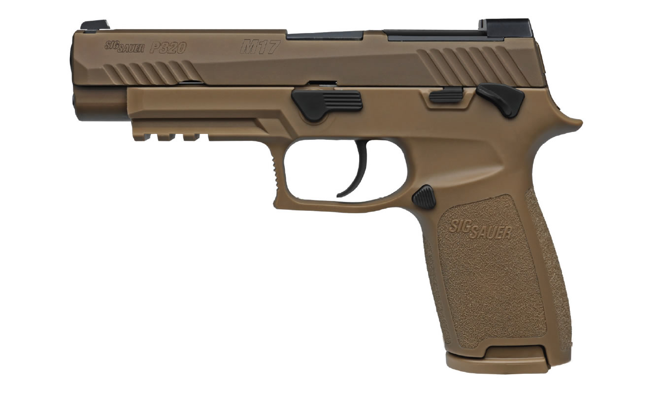 P320 M17 9mm Full-Size Flat Dark Earth (FDE) Pistol with Manual Safety (One Mag