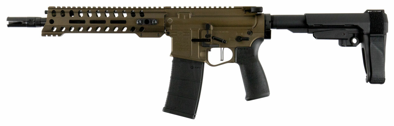 Patriot Ordnance Factory Renegade Plus 5.56x45mm NATO 10.50″ 30+1 Burnt Bronze Mission First Battlelink Stock Black Polymer Grip