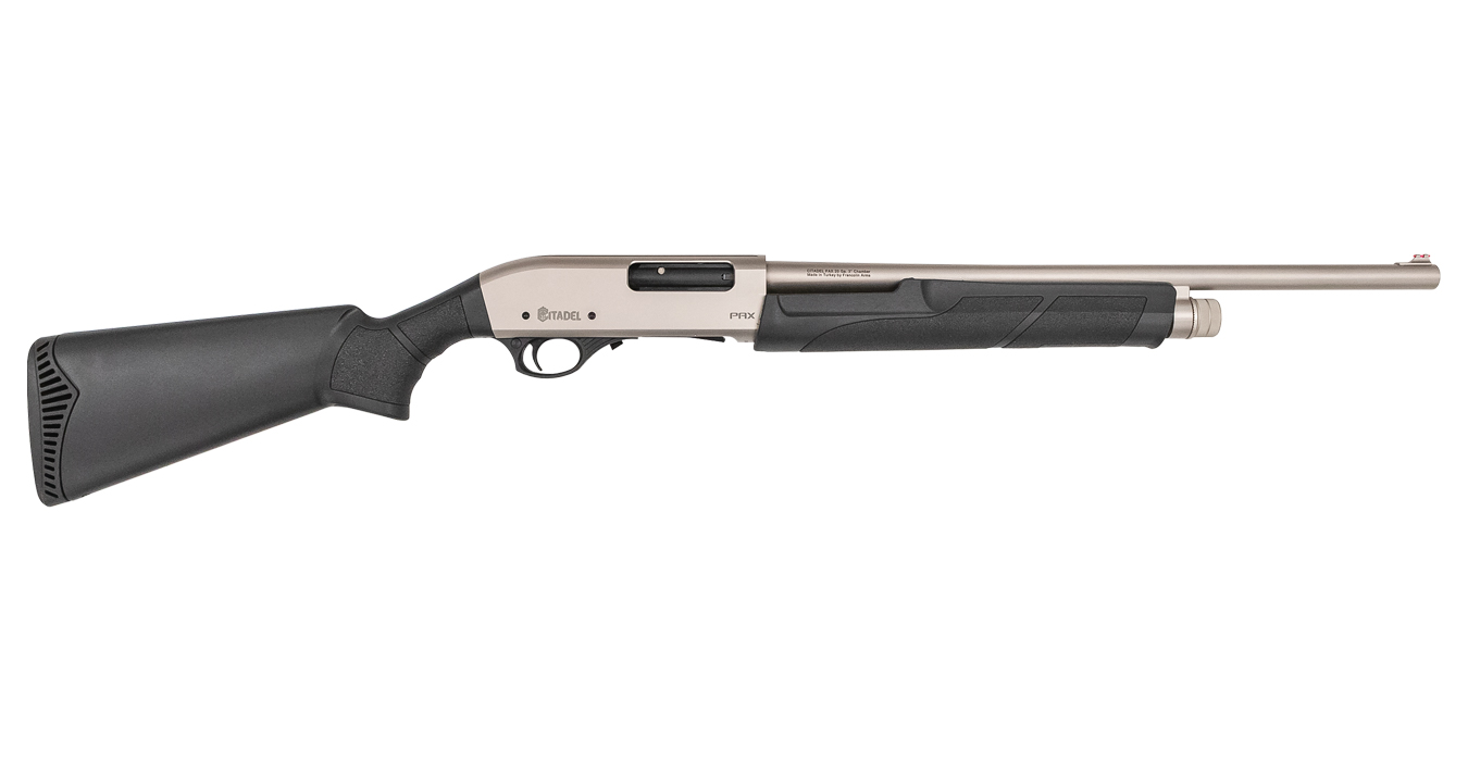 PAX 20 Gauge Pump-Action Shotgun with Nickel Finish and Fiber Optic Front Sight