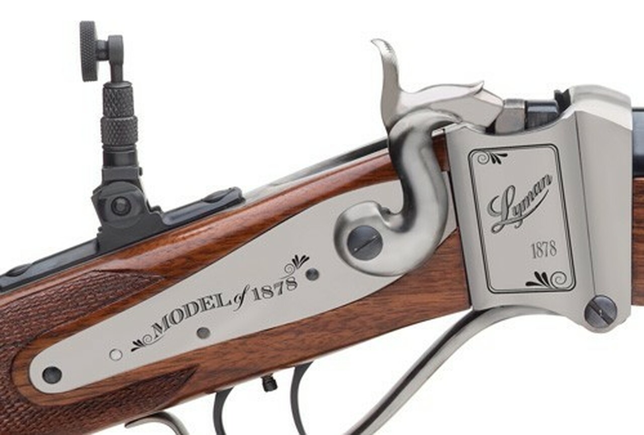Pedersoli 1878 Sharps Single Shot 45-70 Govt, 30″ Blued Barrel, Checkered Wood Stock, Engraved Receiver