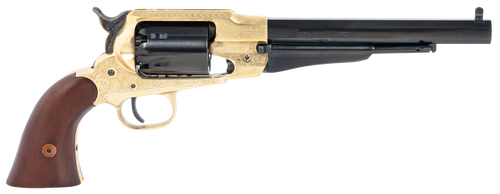 Pietta 1858 44 Cal, Engraved Brass Frame, Walnut Grip, 6rd