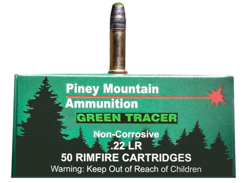 Piney Mountain Green Tracer .22 LR, 40gr, Lead Round Nose, 50Bx/10Cs