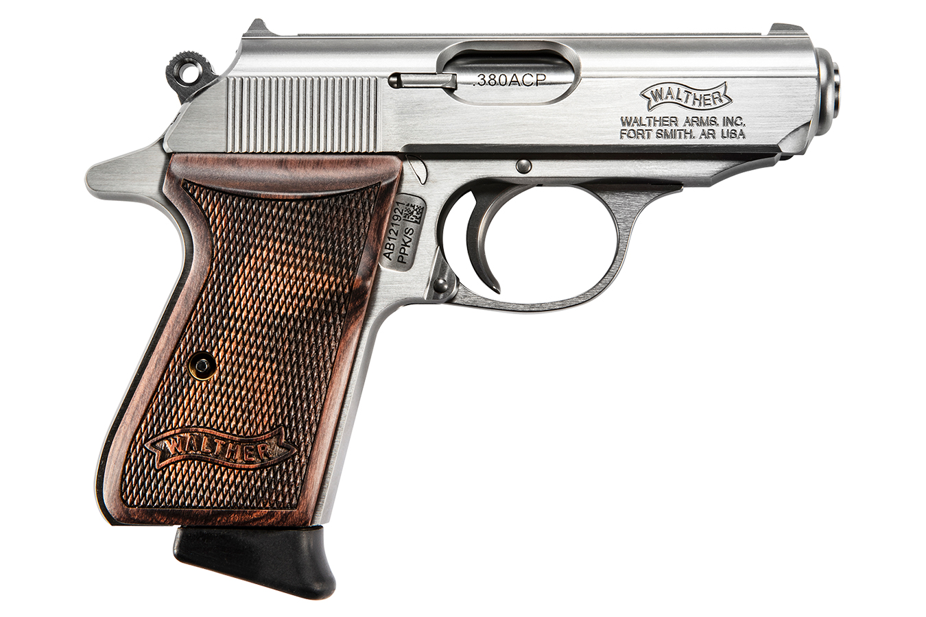 PPK/s 380 ACP Stainless Pistol with Walnut Grips