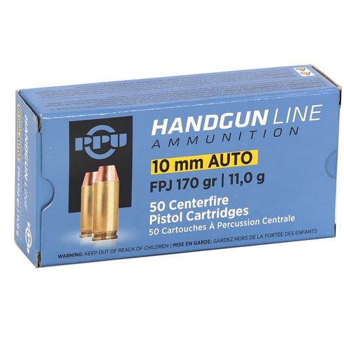 PPU Ammo 10mm, 170gr, Full Metal Jacket, 50rd Box