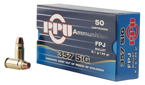 PPU Defense 357 Sig, 125gr, Flat Point Jacketed, 50rd Box