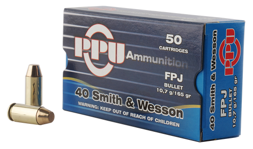 PPU Defense 40 S&W, 165gr, Flat Point Jacketed, 50rd Box