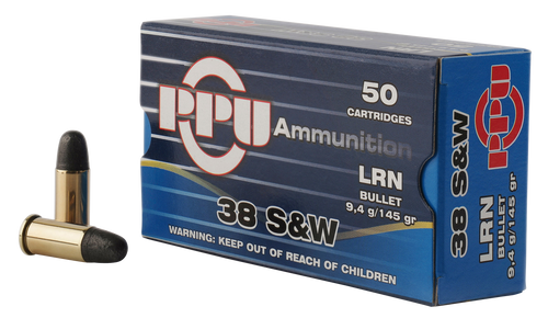 PPU Handgun Defense 38 S&W 145gr, Lead Round Nose, 50rd Box