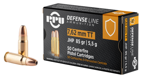 Prvi Partizan Defense 7.62X25 Tokarev, 85gr, Jacketed Hollow Point, 50Bx/10Cs