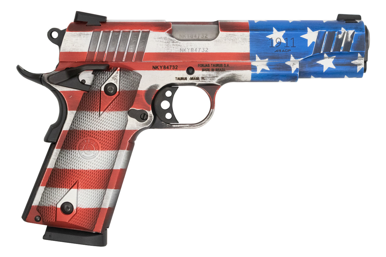 PT1911 45 ACP Full-Size Pistol with Cerakote US Flag Finish