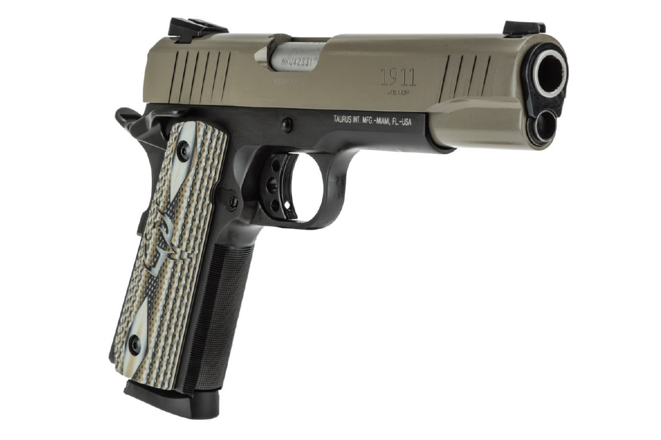 PT1911 45 ACP Pistol with Cerakote Sand Finish and VZ Grip