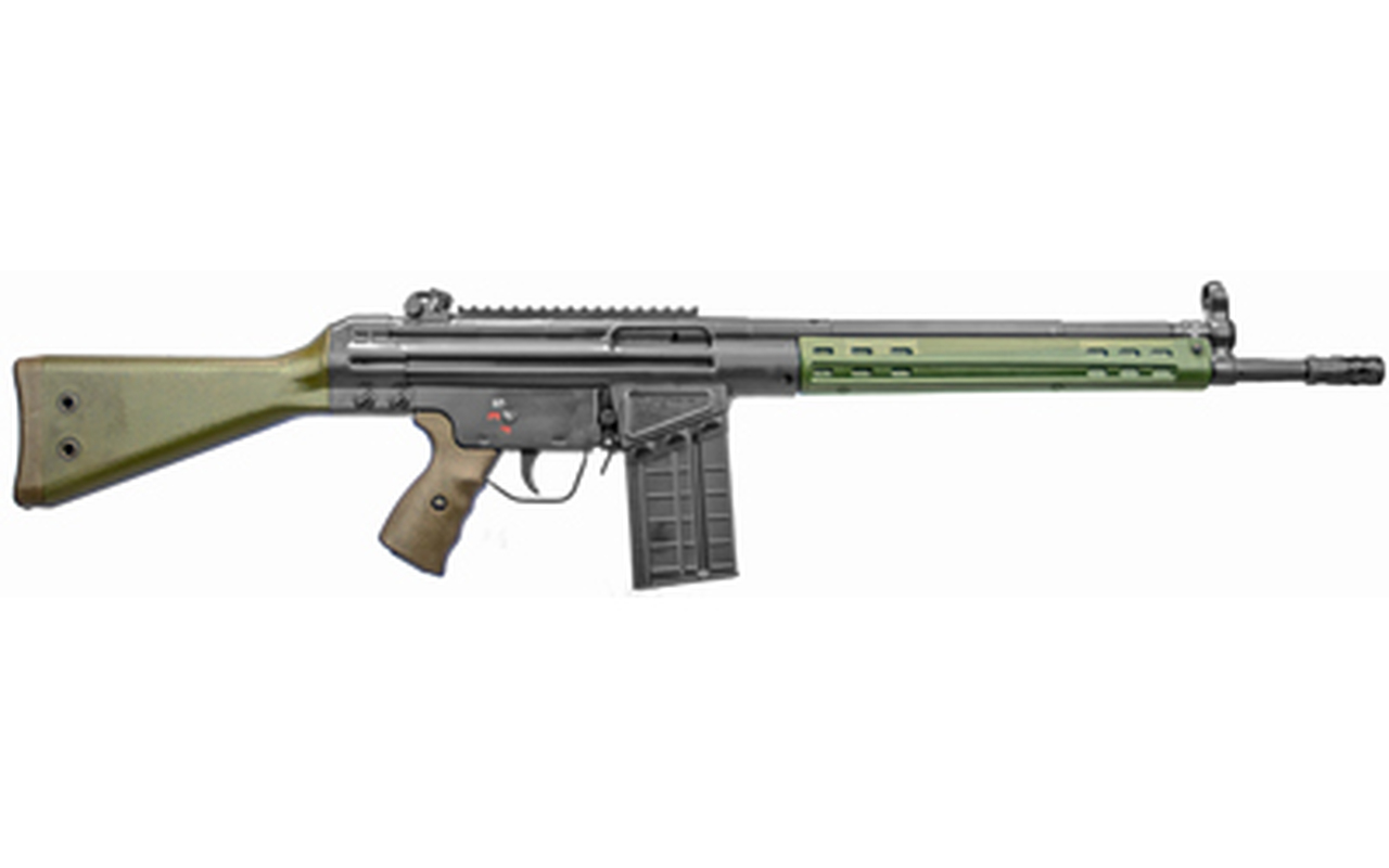 PTR Industries PTR-91 GIRK, 308 Win, 16″ Barrel, Black, Green Furniture, 20Rd, Welded Scope Mount, Metal Lower, Removable 5/X24 Flash Hider, 1-20Rd Magazine