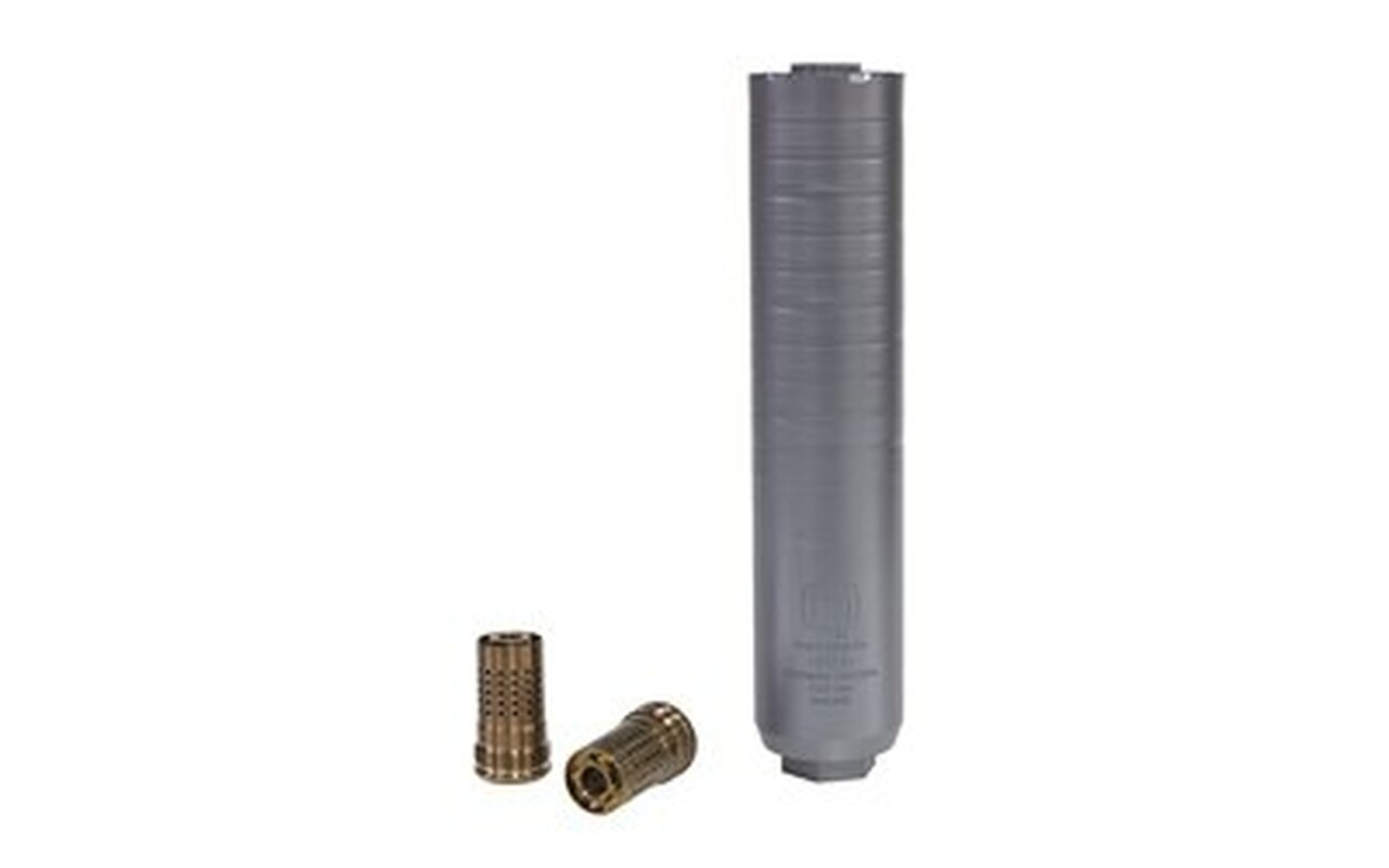 Q Thunder Chicken Rifle Suppressor, 1.75″ Diameter, 8.125″ Length, 7.62/300Blk/300 Win, Titanium, Black, Quickie Fast Attachment