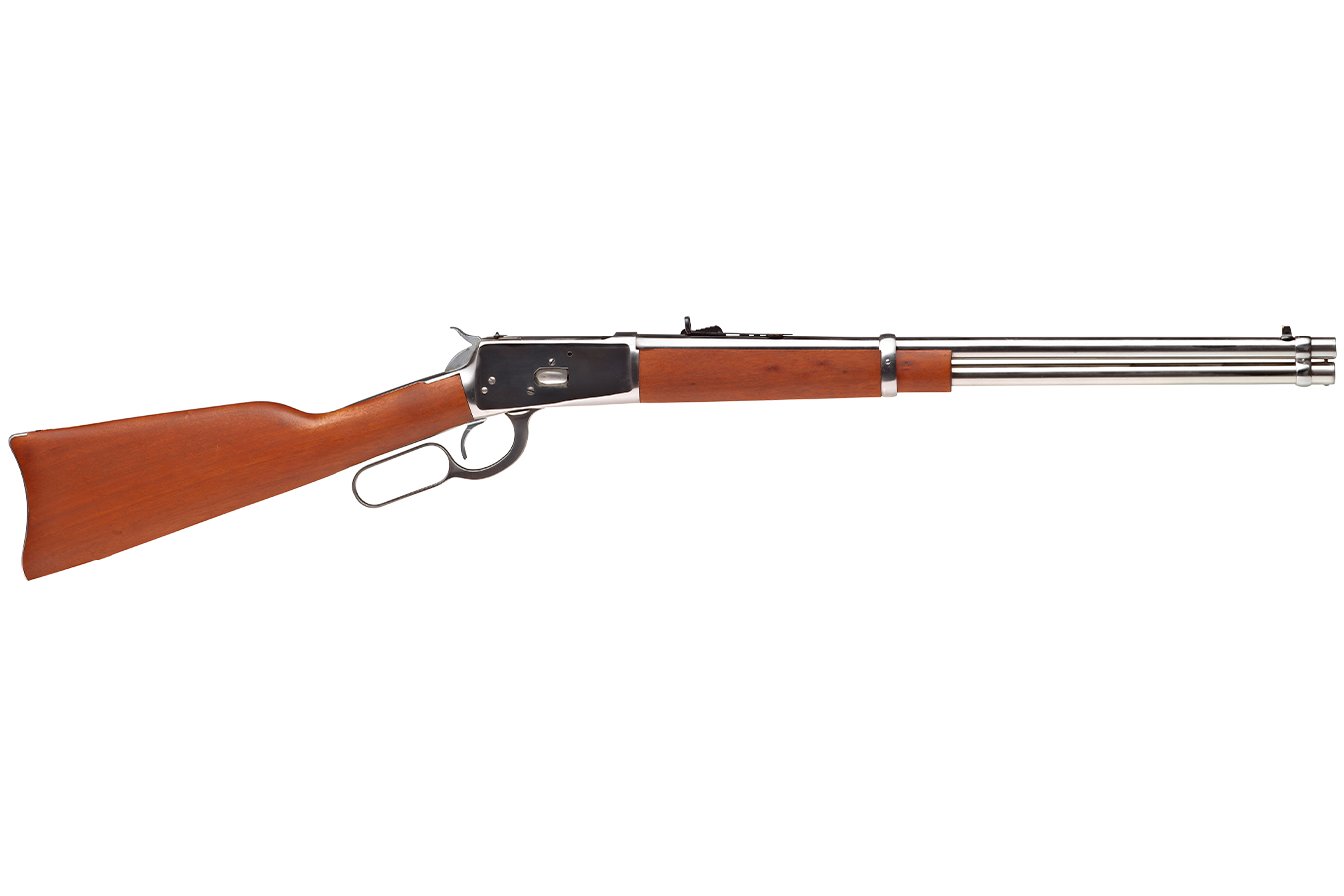 R92 45 Colt Lever-Action Rifle with Polished Stainless Finish and Brazilian Hardwood Stock